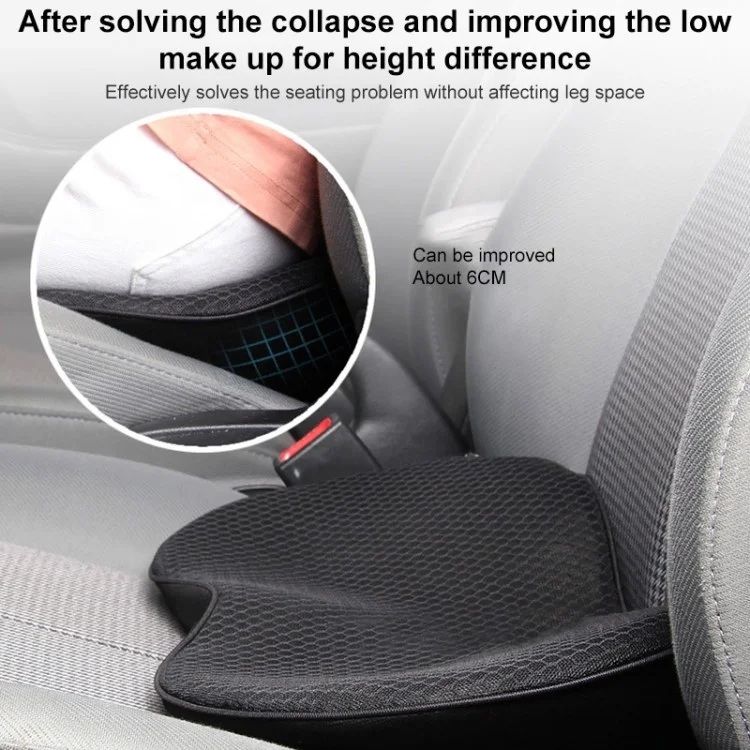 LOVERCAR Car Seat Waist Support Cushion Memory Foam Breathable Mini Seat Cushion - Black