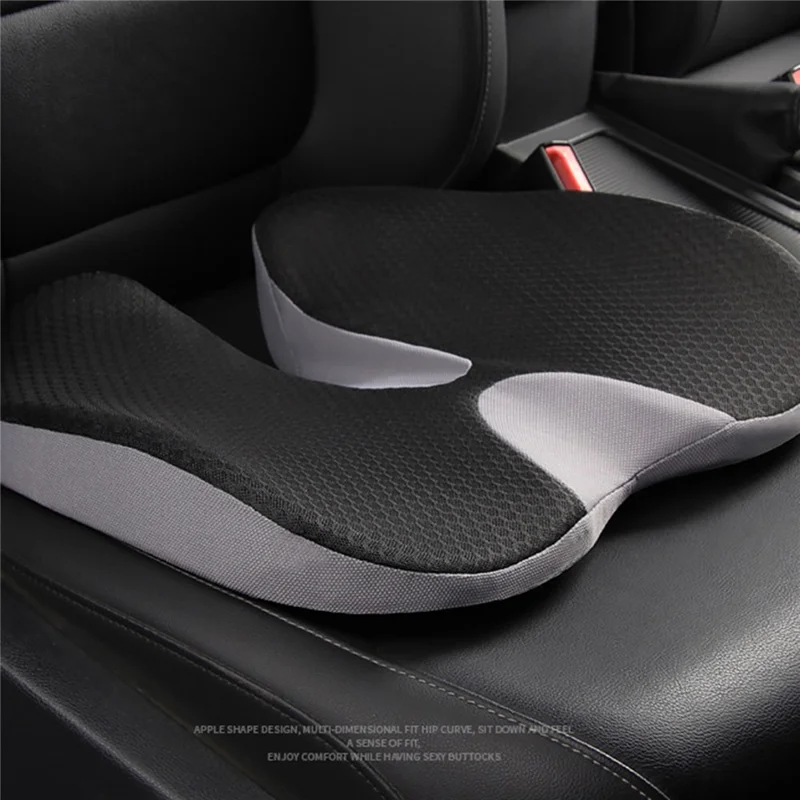 Car Seat Cushion Mesh Cloth+Memory Foam Breathable Fatigue Relief Seat Cushion - Black