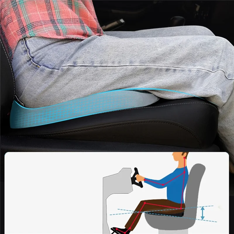 Car Seat Cushion Mesh Cloth+Memory Foam Breathable Fatigue Relief Seat Cushion - Black
