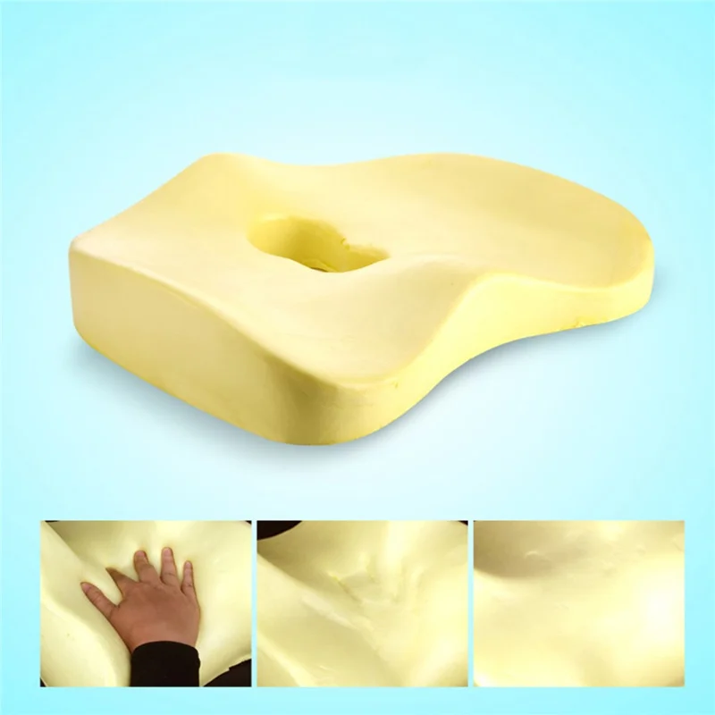 LOVERCAR Thicken Car Seat Cushion Memory Foam Slow Rebound Breathable Chair Cushion - Black