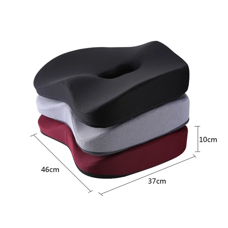 LOVERCAR Thicken Car Seat Cushion Memory Foam Slow Rebound Breathable Chair Cushion - Black