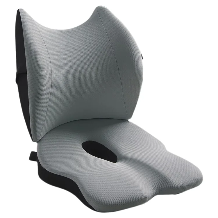 LOVERCAR Ergonomic Car Seat Cushion Memory Foam Slow Rebound Chair Cushion with Backrest - Gris