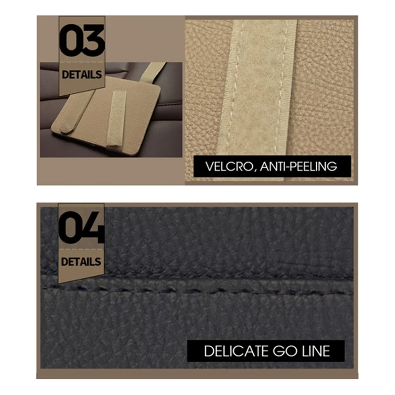 Car Sun Visor Storage Bag PU Leather Cards Bills Driver License Holder Bag - Black