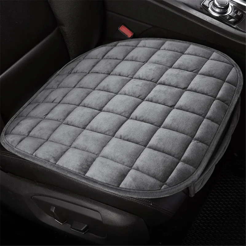 Coprisedile Antiscivolo per Auto per l'Inverno Universale in Velluto Caldo con Tasca - Grigio