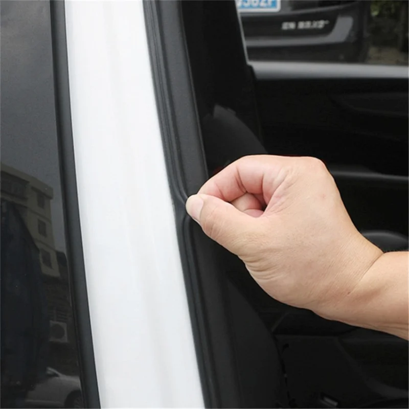 20m 5-Hole Car Door Hood Trunk Seal Strip Vehicle Rubber Noise Insulation Adhesive Strip