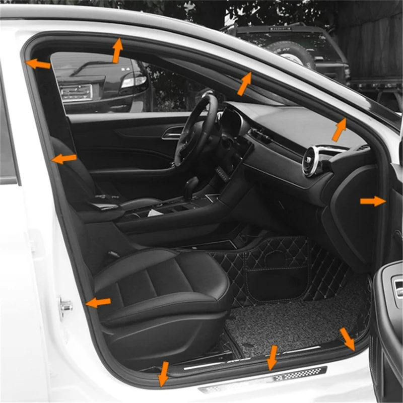 20m 5-Hole Car Door Hood Trunk Seal Strip Vehicle Rubber Noise Insulation Adhesive Strip