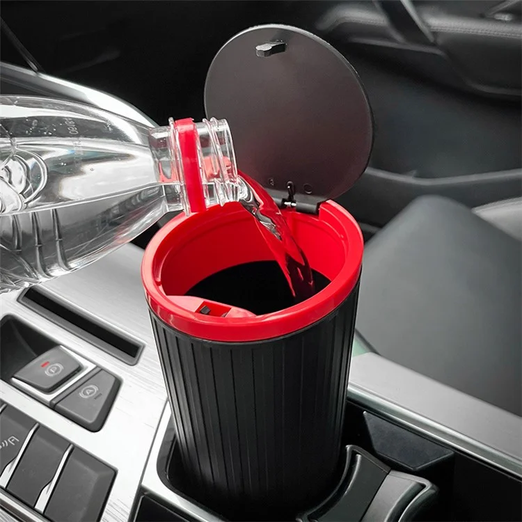 DM-143 ABS + PP Versátil Caixa de Armazenamento para Carro com Tampa - Preta com Borda Vermelha