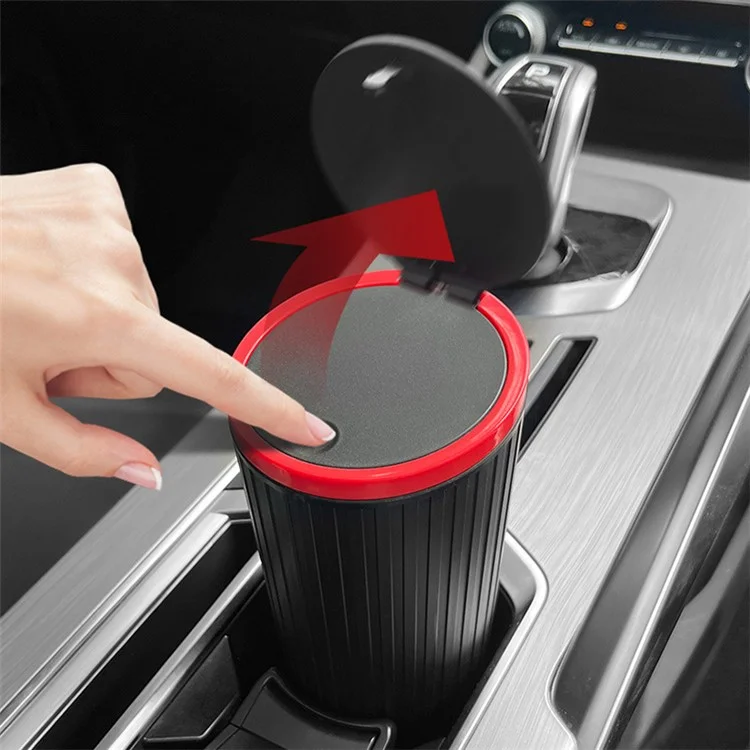 DM-143 ABS + PP Versátil Caixa de Armazenamento para Carro com Tampa - Preta com Borda Vermelha
