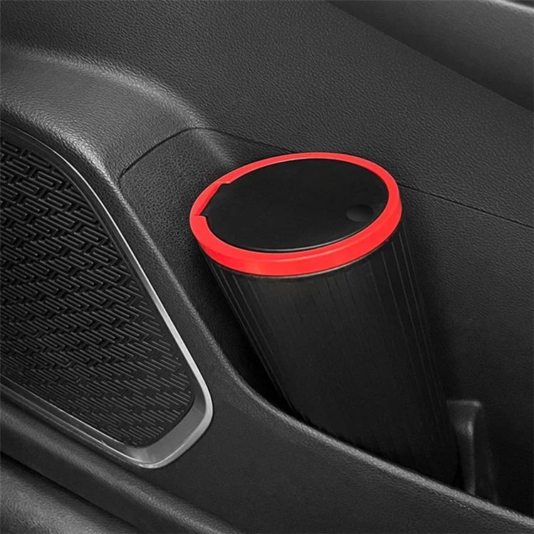 DM-143 ABS + PP Versátil Caixa de Armazenamento para Carro com Tampa - Preta com Borda Vermelha