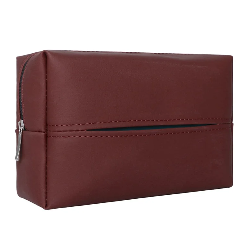 Napa Leather Auto Tissuehouder Achterstoel Hoofdsteun Hangende Tissuebox - Rood
