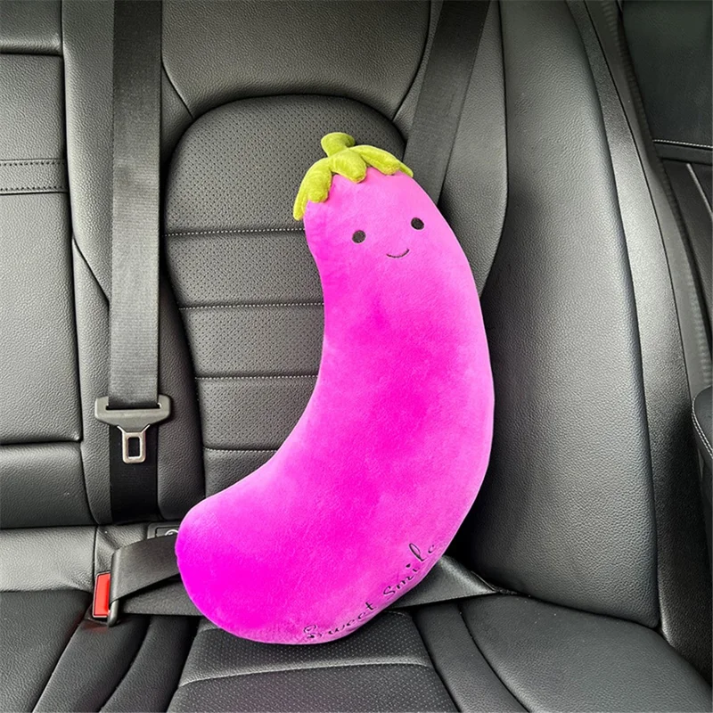 20x50cm Comfortable Cartoon Car Shoulder Pad Pillow Safety Belt Cushion for Neck Support - Eggplant