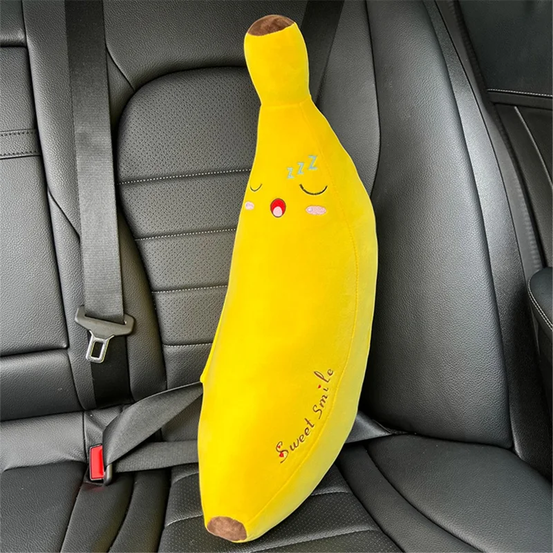 20x50cm Comfortable Cartoon Car Shoulder Pad Pillow Safety Belt Cushion for Neck Support - Banana