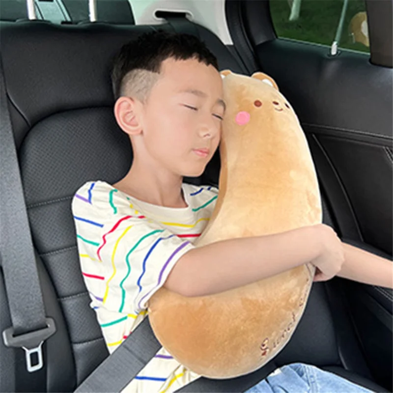 20x50cm Comfortable Cartoon Car Shoulder Pad Pillow Safety Belt Cushion for Neck Support - Banana