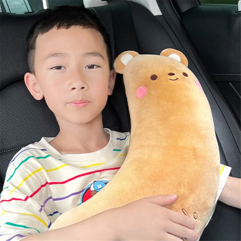 20x50cm Comfortable Cartoon Car Shoulder Pad Pillow Safety Belt Cushion for Neck Support - Banana
