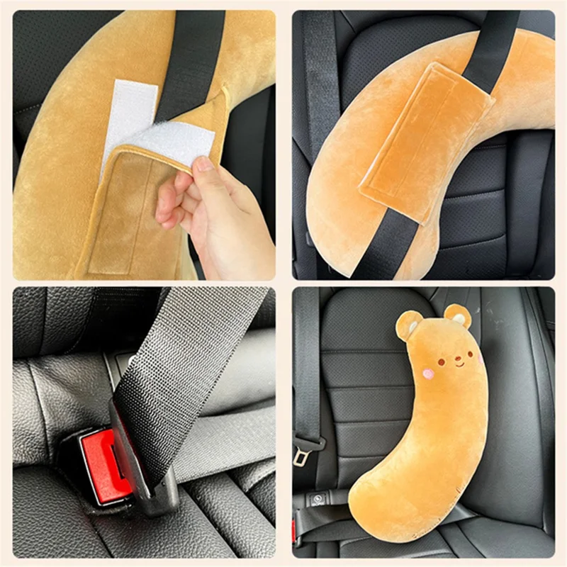 20x50cm Comfortable Cartoon Car Shoulder Pad Pillow Safety Belt Cushion for Neck Support - Banana