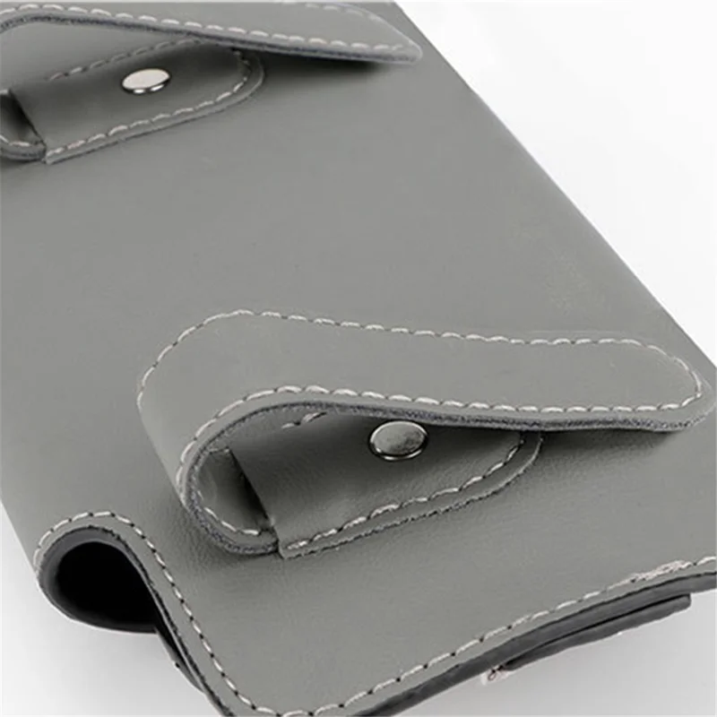 Nappa Texture PU Leather Car Glasses Storage Case Sun Visor Clip Sunglasses Holder - Black