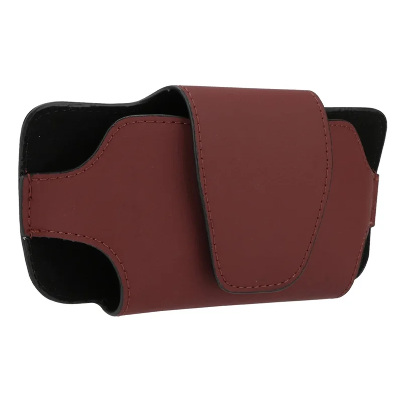 Nappa Texture PU Leather Car Glasses Storage Case Sun Visor Clip Sunglasses Holder - Red