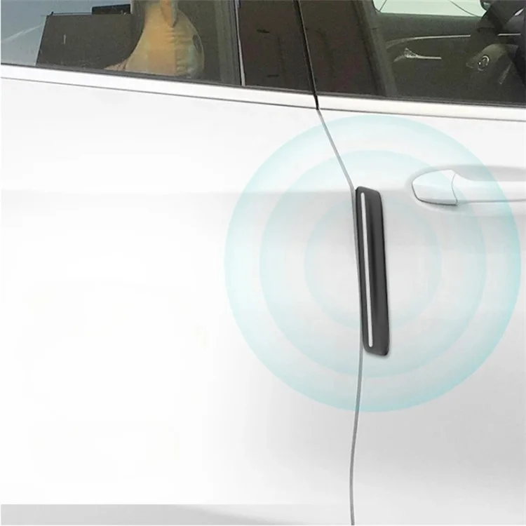 4Pcs Universal Car Door Edge Protector Rearview Mirror Bumper Guard Sticker - Negro