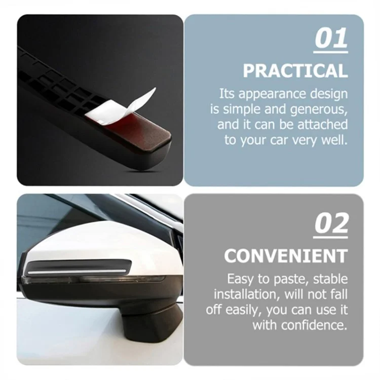 4Pcs Universal Car Door Edge Protector Rearview Mirror Bumper Guard Sticker - Negro