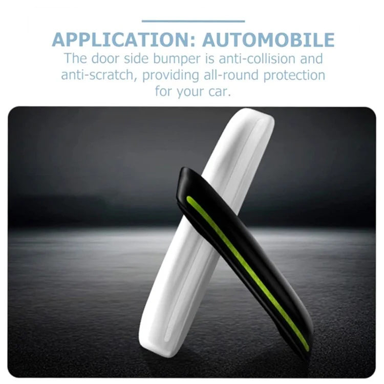 4Pcs Universal Car Door Edge Protector Rearview Mirror Bumper Guard Sticker - Negro