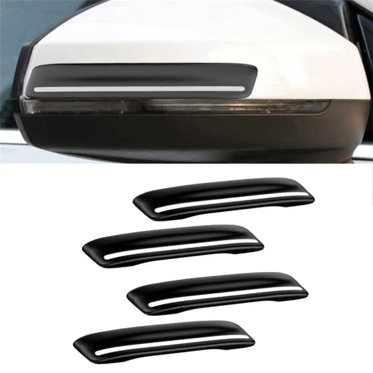 4Pcs Universal Car Door Edge Protector Rearview Mirror Bumper Guard Sticker - Negro