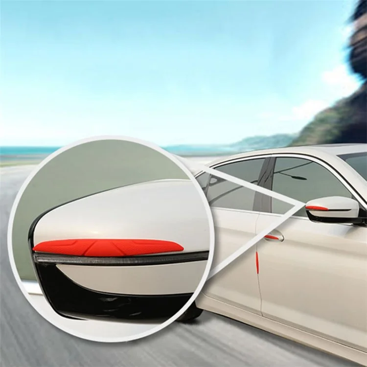 SHAN SHI 7755# 4Pcs Bandes de protection anti-collision pour portière de voiture et de camion en silicone - Rouge