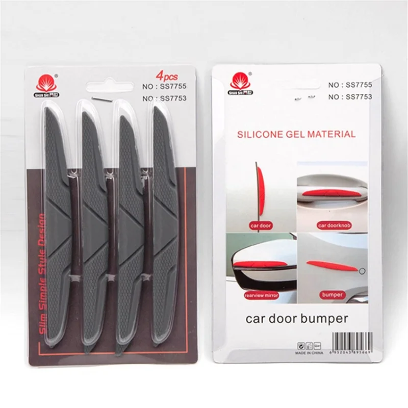 SHAN SHI 7755# 4Pcs Car Truck Door Anti-collision Guard Silicone Strips - Translucent