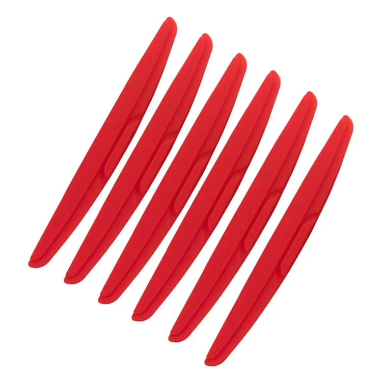 SHAN SHI 7755# 6 Bandes de silicone anti-collision pour rétroviseurs de porte de voiture - Rouge 