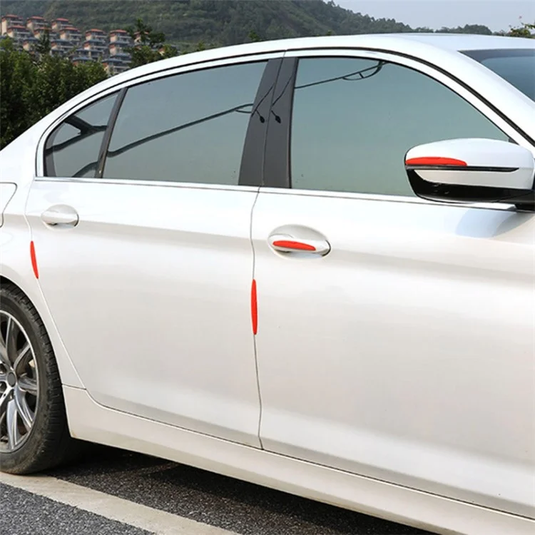 SHAN SHI 7755# 6 Bandes de silicone anti-collision pour rétroviseurs de porte de voiture - Rouge 