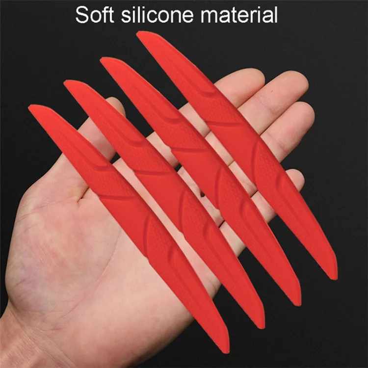 SHAN SHI 7755# 6 Bandes de silicone anti-collision pour rétroviseurs de porte de voiture - Rouge 