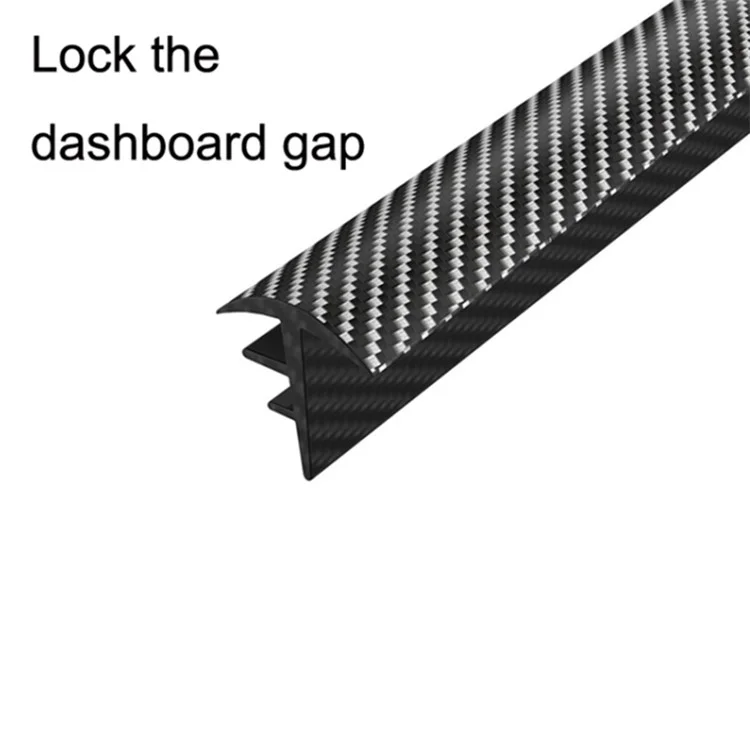 160cm Car Dashboard Seal Strip Soundproof Rubber Edges Sealing Strip - Carbon Fiber Texture