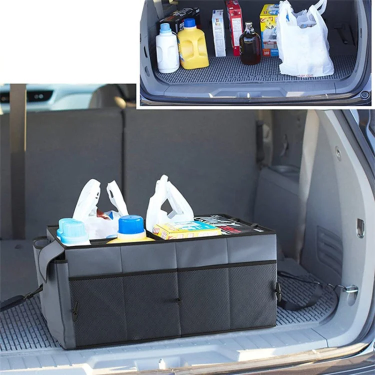 Caja de Almacenamiento para Maletero de Coche Portátil, de Tela Oxford 600D - Gris