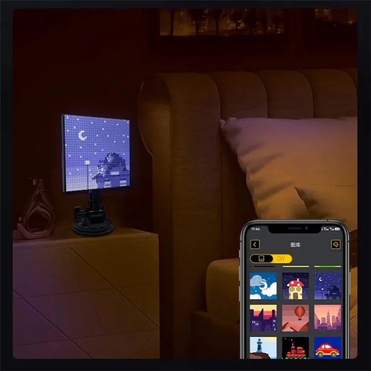 HCZ-01 Schermo di visualizzazione immagini LED per auto Scheda di messaggi per finestrino posteriore con controllo Bluetooth app 