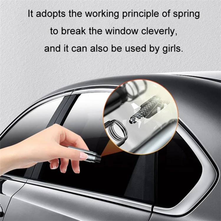 Car Safety Hammer Window Glass Breaker and Seat Belt Cutter Emergency Escape Tool - Silver