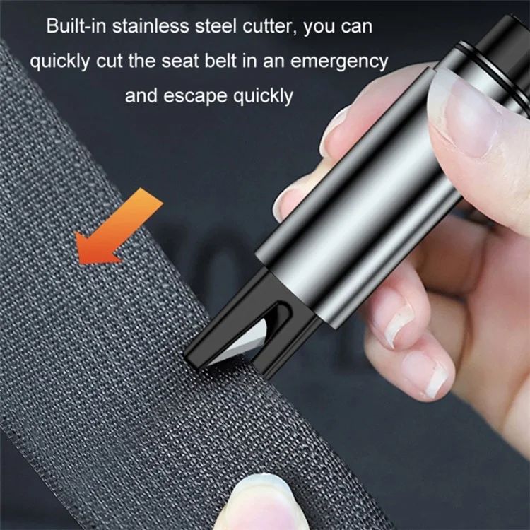Car Safety Hammer Window Glass Breaker and Seat Belt Cutter Emergency Escape Tool - Silver