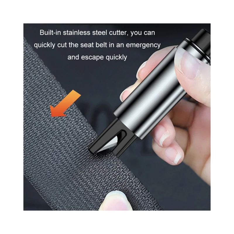Car Safety Hammer Window Glass Breaker and Seat Belt Cutter Emergency Escape Tool - Black