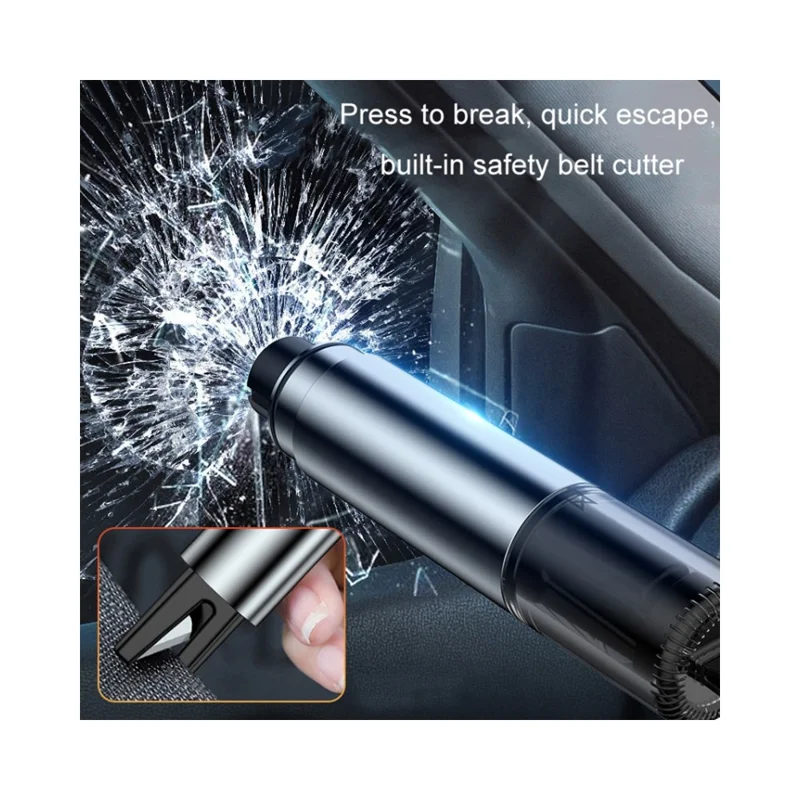 Car Safety Hammer Window Glass Breaker and Seat Belt Cutter Emergency Escape Tool - Black