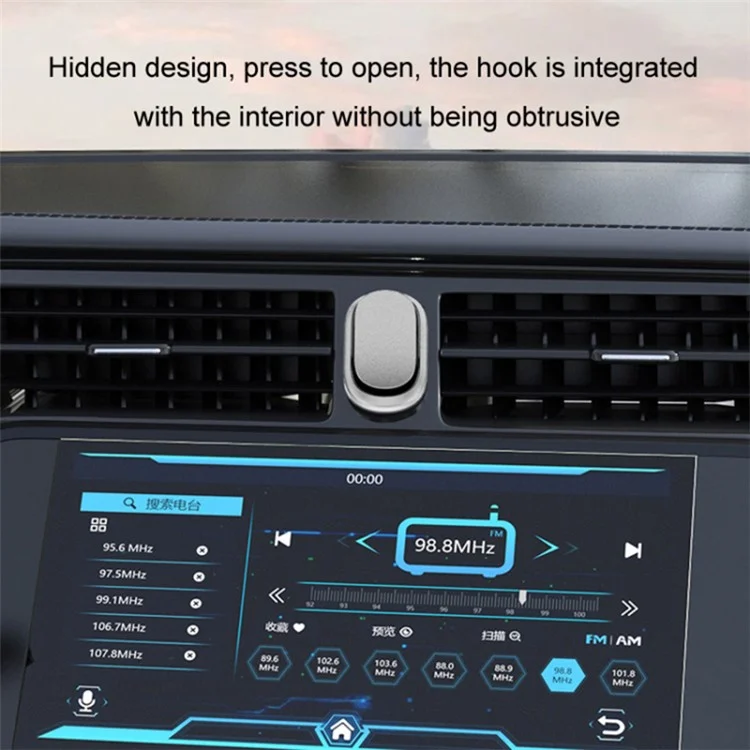 2PCS Car Mini Hook Adhesive Metal Hanger for Key, Purse, Headphone, Charging Cable