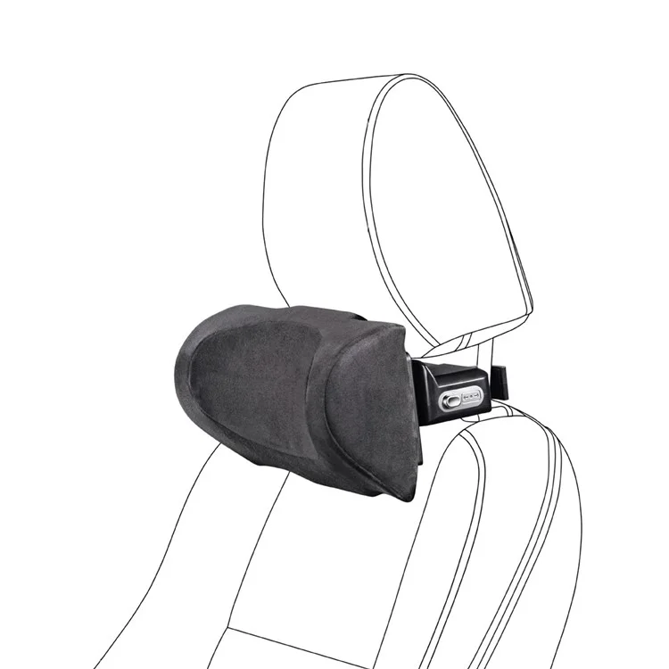 Position Adjustable Car Seat Neck Support Pillow Memory Foam Headrest Cushion - Black