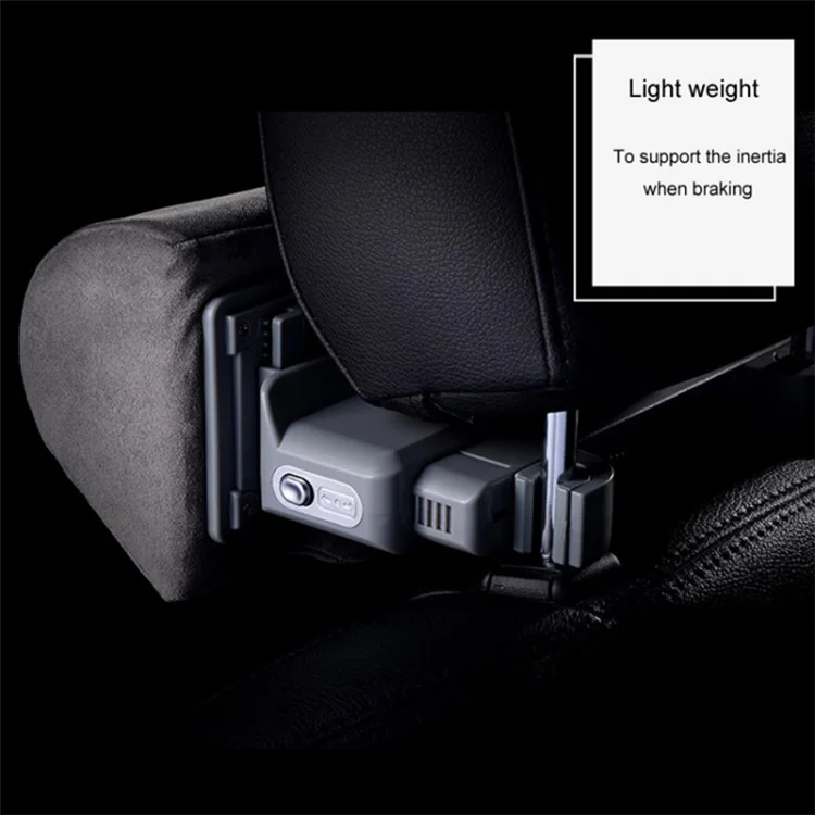 Position Adjustable Car Seat Neck Support Pillow Memory Foam Headrest Cushion - Black