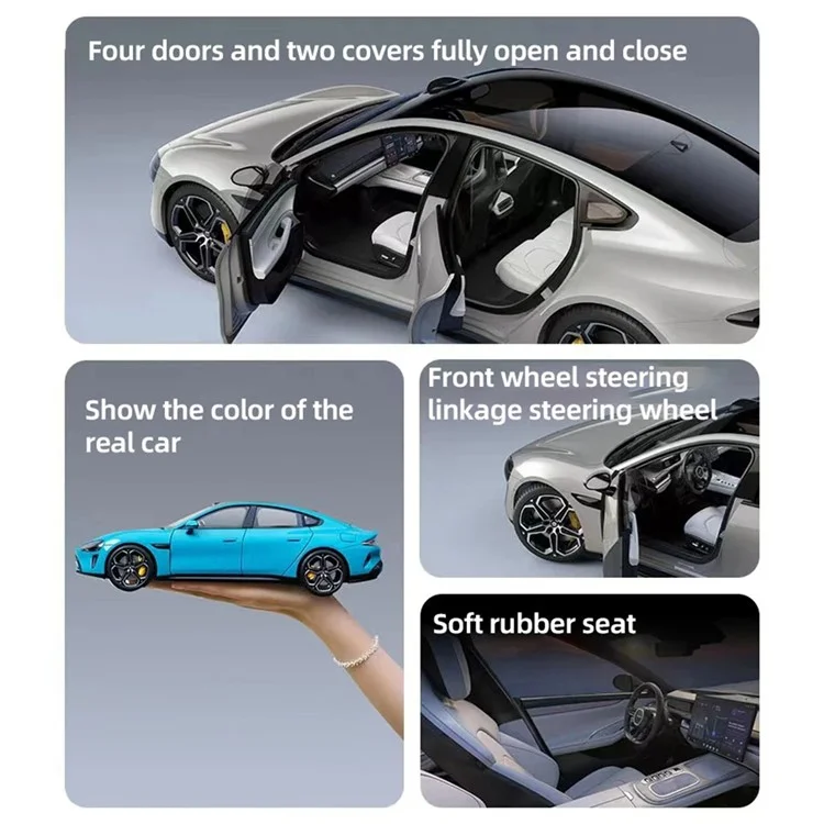 XIAOMI SU7 High-end 1 / 18 Realistic Car Model Luxury Alloy Vehicle Model Collection Toy - Blue