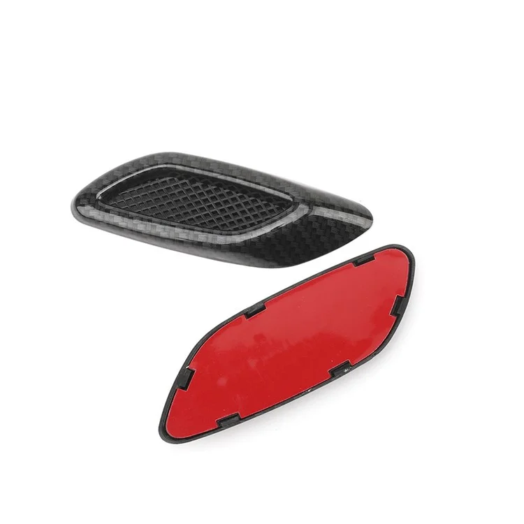 LKT032 6Pcs / Set Car Decoration Air Flow Vent Sticker Universal DIY Decorative Outlet Flow Vent Protection Sticker Decor - Carbon Fiber Texture