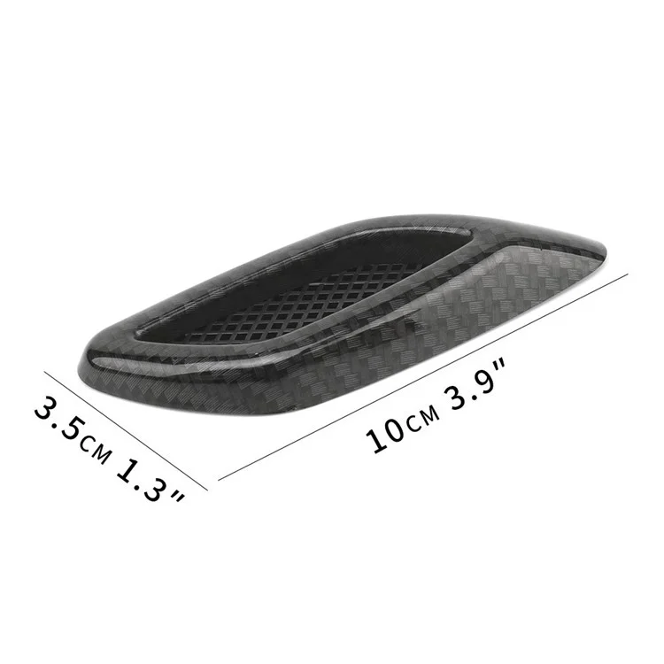 LKT032 6Pcs / Set Car Decoration Air Flow Vent Sticker Universal DIY Decorative Outlet Flow Vent Protection Sticker Decor - Carbon Fiber Texture
