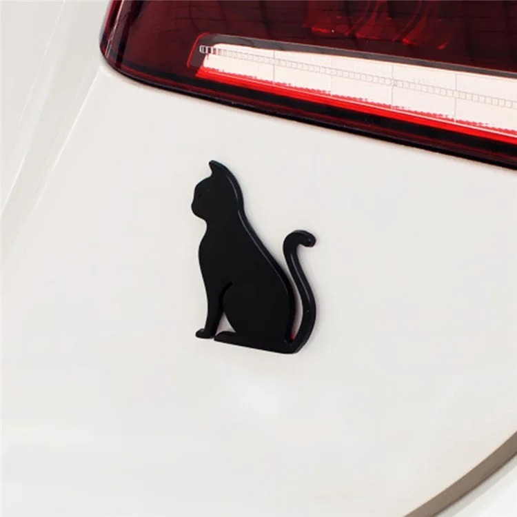 Zinklegierung 3D-Katzen-Aufkleber Auto-Dekor selbstklebend SUV Auto Dekoration Auto Stoßstange Dekor zum Abdecken der Kratzer - Silber