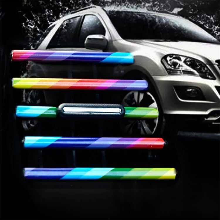 10 pièces Bandes décoratives de sortie d'air pour voiture Garniture de véhicule Bandes flexibles en PVC - Bleu