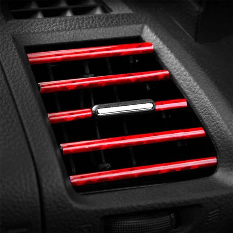 10 pièces Bandes décoratives de sortie d'air pour voiture Garniture de véhicule Bandes flexibles en PVC - Bleu