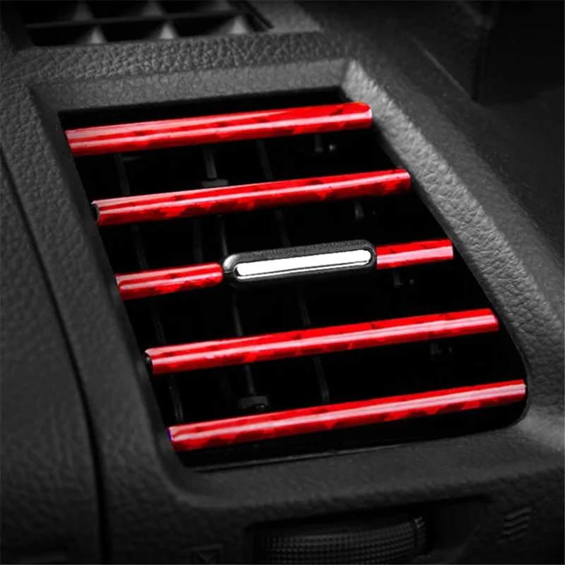 10Pcs Car Air Outlet Decorative Strips Vehicle Trim Air Vent Flexible PVC Decor Strips - Electroplating Gold