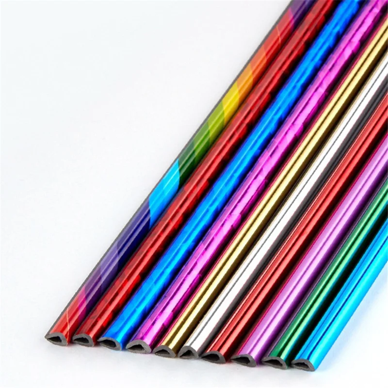 10Pcs Car Air Outlet Decorative Strips Vehicle Trim Air Vent Flexible PVC Decor Strips - Electroplating Gold