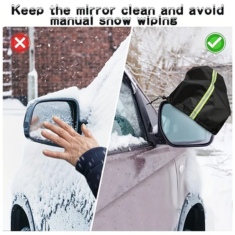1 Par 600D Oxford Tands Retview View Mirror Cover Vegetada a Prueba de Nieve a Prueba de Nieve