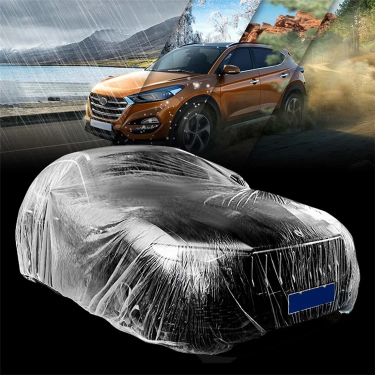 BY-004 Housse de protection en plastique PE jetable pour voiture, imperméable, pour la pluie (version de base), taille : XL